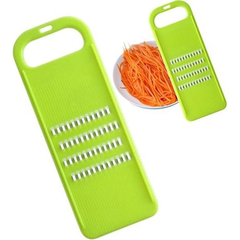 1 rallador de cocina multifuncional, Afilado, duradero y fácil de limpiar, Pelador de frutas, 26 x 9,9 x 0,8 cm, pepinos y zanahorias, Verde (1/5)