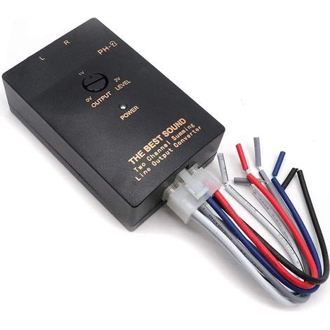 1 Pièce Voiture RCA Audio Convertisseur de Sortie de Ligne 2 Canaux Haut à Bas avec Niveau de Subwoofer Réglable pour Amplificateur de Voiture (1/5)