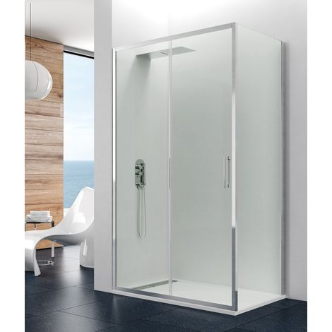 Paroi de douche frontal avec latérale fixe PRESTIGE Mesure frontal 137,4-140,4 / Mesure lat. fixe 66-69 (1/4)