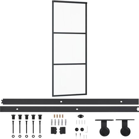 Maison Exclusive - Schiebetür mit Beschlag ESG-Glas & Aluminium 7