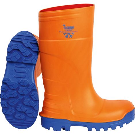 Feldtmann Techno Boots PU-Sicherheitsgummistiefel Navesti 35337 Gr. 43 orange/blau