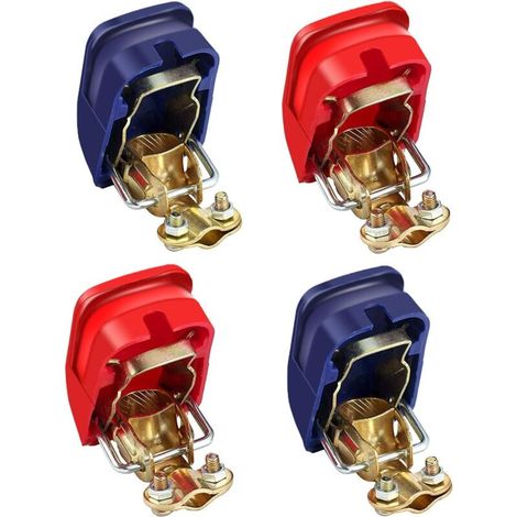 2 Pairs Cosses Batterie Serrage Rapide,12V Connecteur de Batterie à Dégagement Rapide,Convient pour Voitures Camions Navires (1/5)