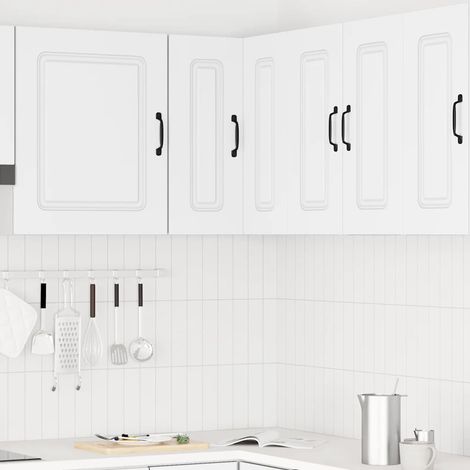 Meuble mural d’angle de cuisine avec porte blanc en bois d’ingénierie 57 x 57 x 60 cm - PANGIVO (1/5)
