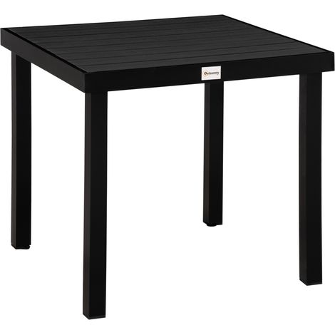 Gartentisch 80x80x74 cm, Aluminium/Kunststoff, pflegeleicht, kompakter Esstisch für 4 Personen, Gartenmöbel