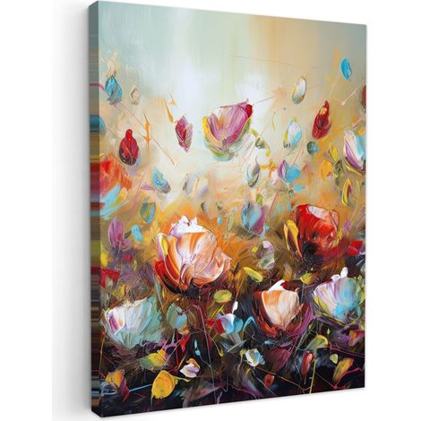 TABLEAU SUR TOILE Fleurs - Art - Nature - Peinture à l'huile Tableau Moderne 30x40 cm