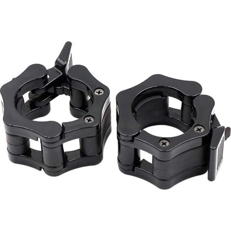Paquet de 2 pinces à haltères olympiques 2 ", verrous à dégagement rapide pour le sport, l'haltérophilie, l'entraînement physique, noir (1/4)