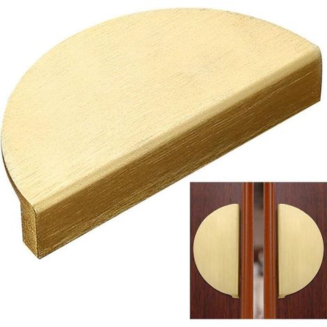 (10 pièces) Poignées de tiroir ou de meuble en laiton doré brossé, en forme de croissant, 9,5 cm