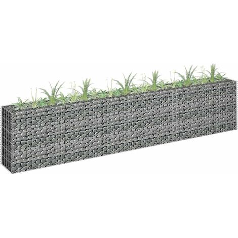 vidaXL Gabbione Letto Rialzato in Acciaio Zincato 270x30x60 cm