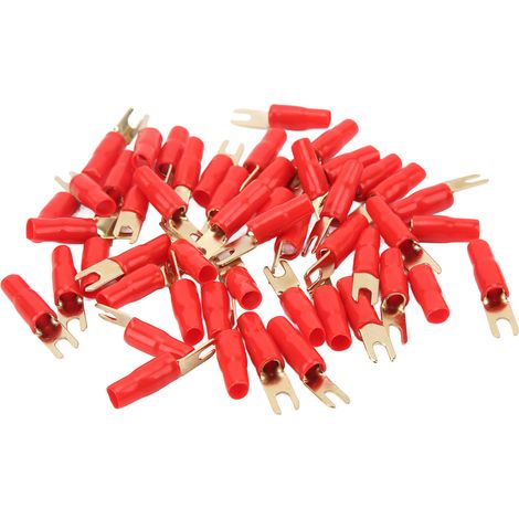 50 embouts fourche U type 8 AWG, cosse électrique à sertir en cuivre, connecteurs fil pour auto, maison et industrie (1/5)