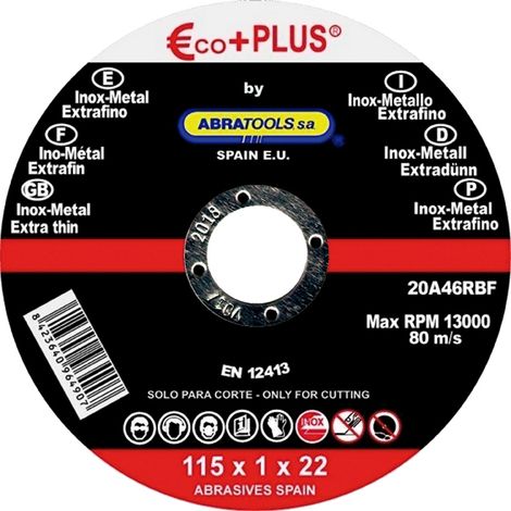 Disco inox E+P 230x1,8x22 mm Abratools