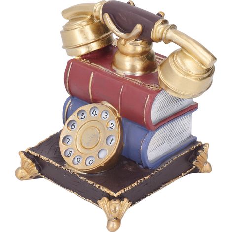 Modèle de téléphone rétro en résine pour bureau, salon ou café. Décoration antique pour la maison ou la boutique. (1/5)