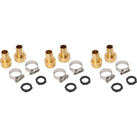 Kit de réparation de tuyau d'arrosage 3 pièces, raccord avec colliers pour tuyau 3/4 et 5/8 (1/5)