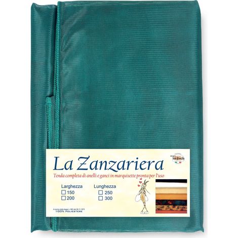 TENDA rete ZANZARIERA MARQUISETTE da esterno piombata in 8 misure diverse unito VERDE Cm. 300x300 (1/5)