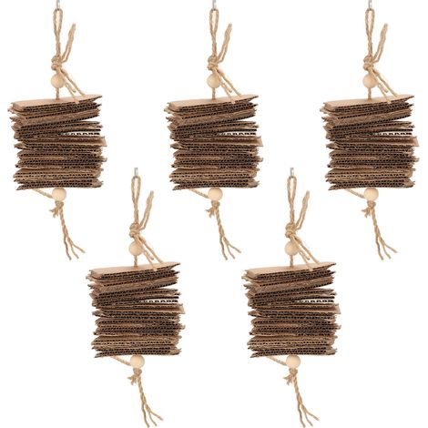 Lot de 5 jouet mâcher morsure résistance pour perroquet oiseau gris conure petit couleur en bois amusant naturel (1/5)