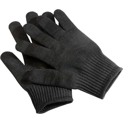 1 Paire de Gants en Maille Métallique en Acier Noir, Gants de Travail Anti-Coupure, Gants de Jardinage (1/4)