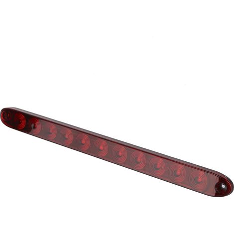 Feu arrière LED 12V 11 diodes rouge stop clignotant pour camions remorques poids lourds lentille polycarbonate forme bande (1/5)