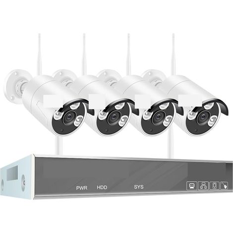 Système de caméra de sécurité à domicile H.265 système de vidéosurveillance sans fil 8CH 1080P NVR 2MP extérieur étanche Wifi IP caméra de sécurité Audio vidéo Kit de Surveillance ( Size : None , Colo (1/5)