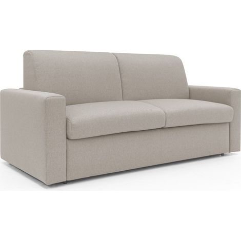 Kansas Schlafsofa mit 20 cm hohen Matratze aus wasserfestem Baumwollmischgewebe T13 172 cm (mat. 120x197) creme