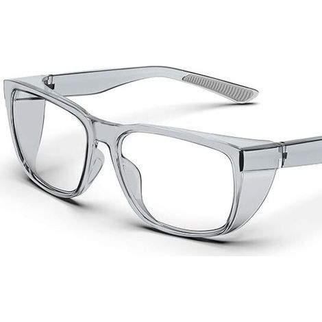 Clear safety glasses with side protection, anti-fog, anti-scratch and anti-slip treatment, offering total UV protection. (1/5)