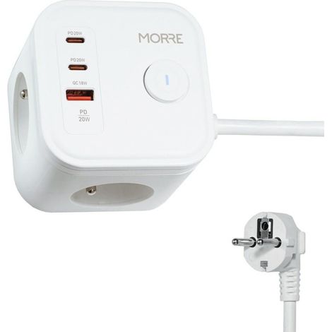 Tiross morre power cube 3G, 2xUSB, USB-C 1.5m