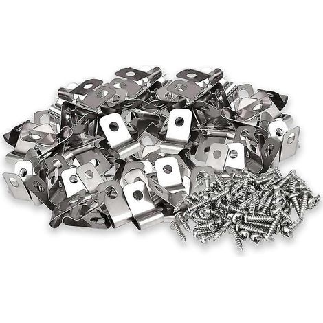 Clips de fixation pour fil de clôture agricole, pinces à vis en acier inoxydable avec vis (100 pièces) (1/5)