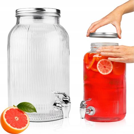 Brocca con rubinetto da 6 litri, grande brocca in vetro con rubinetto e dispenser d'acqua