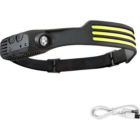 Hochleistungs-USB-Stirnlampe – Weißlichtmodell, 3 LEDs, ideal für Camping, Angeln, Radfahren und Wandern, 1 Stück (1/5)