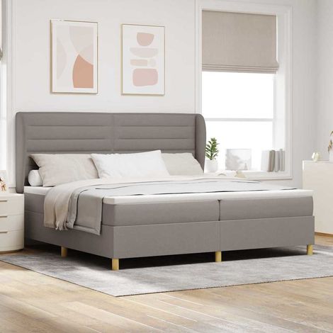 Boxspringbett mit Matratze Taupe 200 x 200 cm Stoff (1/5)