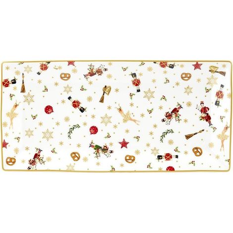 Fade Star vassoio rettangolare porcellana decorata 31,5x15,5 cm