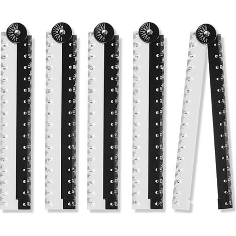 5er-Pack Faltlineale, 15 cm, Präzisionslineale für Büro und Schule, gerade geometrische Lineale, Messwerkzeuge aus Kunststoff für Kinder, geeignet für Schule und Büro