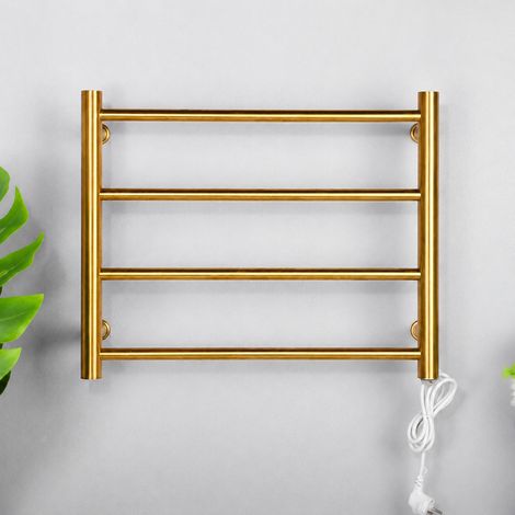 Sèche-serviettes électrique mural 9018 doré 450540120 mm en acier inoxydable 304 45 × 54 × 10 cm 2 kg – Livraison gratuite (1/5)