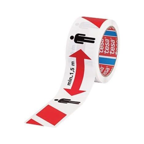Rollo cinta señalizacion 50mt x 50mm distancia social tesa