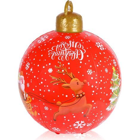 Bola de Navidad inflable de PVC - 60 cm - Decoración navideña - Bola de Navidad - Bola navideña para Navidad - Decoración para patio (color B) (1/5)