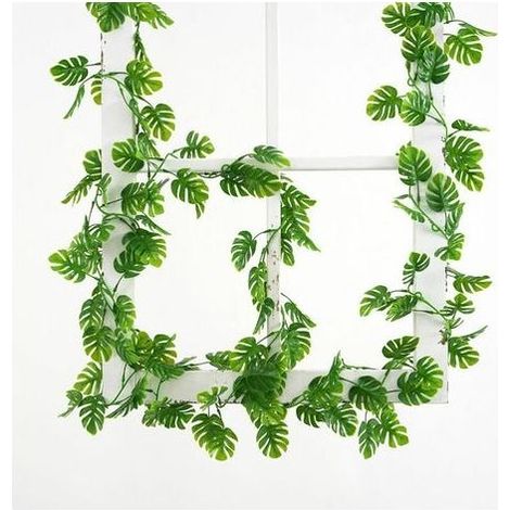 Piante verdi artificiali 180 cm, foglie finte di Monstera, corona di ravano, decorazione murale per casa, giardino, balcone (1/5)