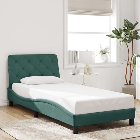 Bettgestell ohne Matratze Dunkelgrün 80x200 cm Samt vidaXL (1/5)