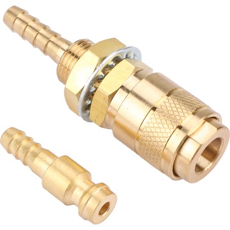 Raccord rapide M6 pour gaz et eau, compatible avec les torches de soudage MIG et TIG (or). (1/5)