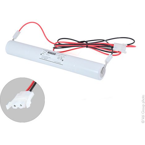 NX - Batterie eclairage secours 4xD ST4 + support + AMP 4.8V 4Ah