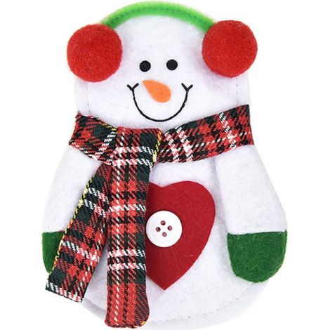 Sac Pour Couverts - Tissu Non Tissé Et Molleton - Taille 14 x 10 cm - Pour Couteaux Fourchettes Cuillères - Décoration De Table De Noël - Lot De 2 (1/4)