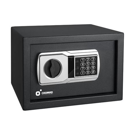 Cromad caja fuerte electronica - alto nivel de seguridad - de 3 a 8 digitos - bisagras ocultas - incluye llave de emergencia - 200x310x200mm