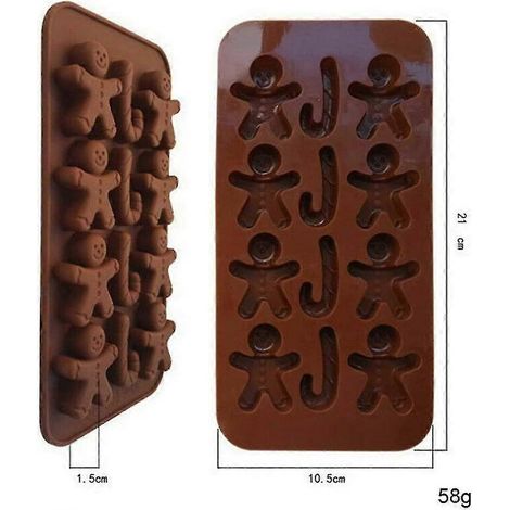 Silikon-Schokoladenform, Weihnachtsplätzchen-Backzubehör, Tortendekorationswerkzeuge, Eiswürfelformen (1/5)