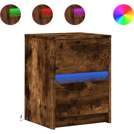 Maison Exclusive - Nachttische mit LED-Leuchten 2 Stk. Räuchereic
