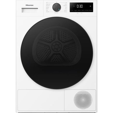 Hisense DH1I900BWCCA. Posizionamento dell'apparecchio: Libera installazione, Tipo di carica: Caricamento frontale, Sistema di asciugatura: Pompa di calore. Capacità cestello: 9 kg, Classe di effici...