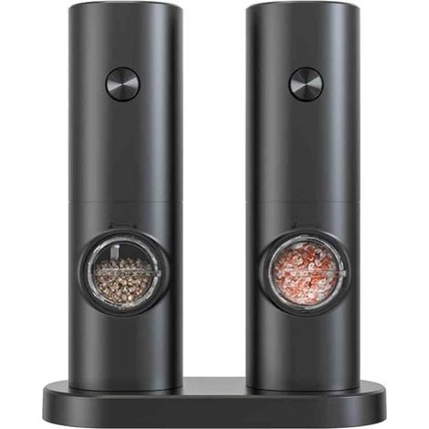 Moulin à Poivre Électrique - Salière et Poivrière Électriques - Réglable - Fonctionne sur Piles - Lot de 2 (1/5)