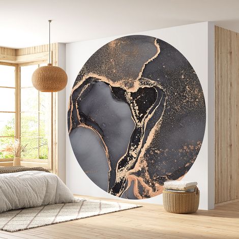 Papier peint rond / cercle - Effet Marbré - Diamètre 50 cm (1/4)