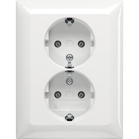 Busch jaeger bj 202 euj-914 schuko® doppelsteckdose. volle abdeckung
