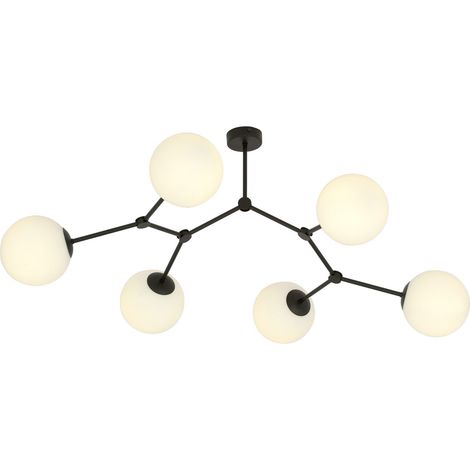 Lampadario Emibig Space 6xE14 nero/opalino dimmerabile (1/5)