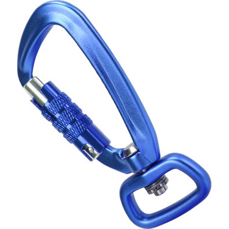 Mousqueton de Sécurité à Décrochage Rapide, Boucle Tournante à 360° pour Attaches Canines, Équipement de Randonnée et Accessoires Extérieurs - Bleu