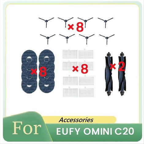 Set mit 26 Ersatzteilen für den OMINI C20 Saugroboter, komplettes Reinigungszubehör, Wartungsset, Ersatzteile, ideal für die regelmäßige Wartung, für den Heimgebrauch, hohe Qualität, kompatibel mit C2 (1/5)