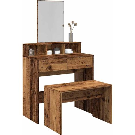 Schminkhocker Altholz-Optik 70x35x45 cm Holzwerkstoff