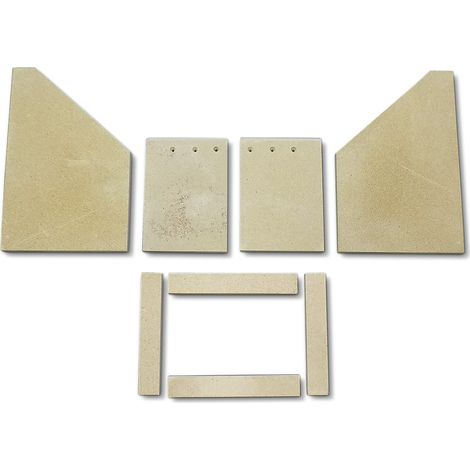 Habillage de foyer B pour poêles à cheminée Tambora 2 de Techfire - vermiculite - 8 pièces